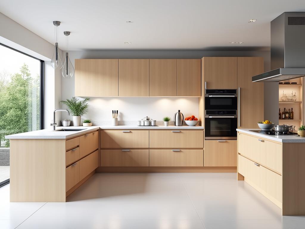 Moderne maatwerk keuken met houten fronten