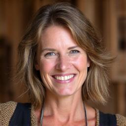Portret van Suzanne Dekker, glimlachend.